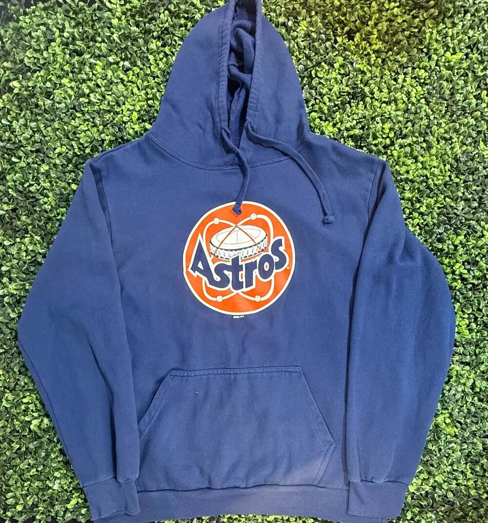 Stitches MLB Houston Astros Astrodome Logo Navy Blue Pullover Hoodie X-Large